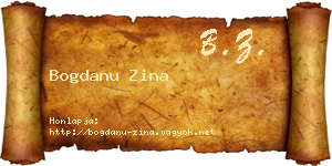Bogdanu Zina névjegykártya